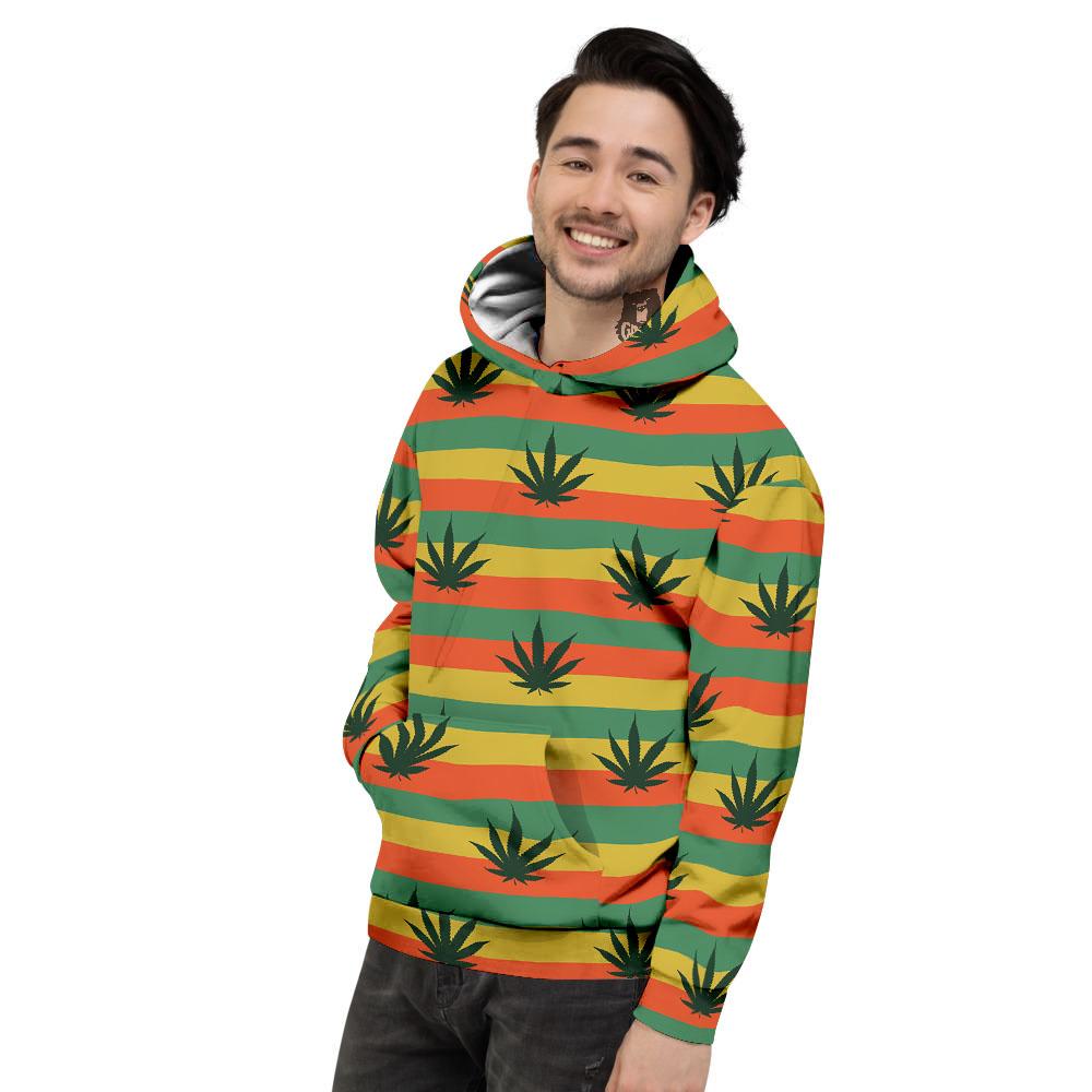 Striped Rasta Print Pattern Men's Hoodie-grizzshop