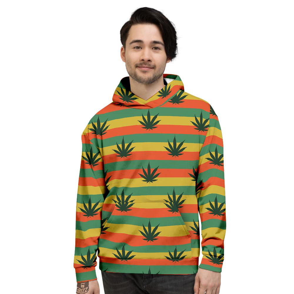 Striped Rasta Print Pattern Men's Hoodie-grizzshop