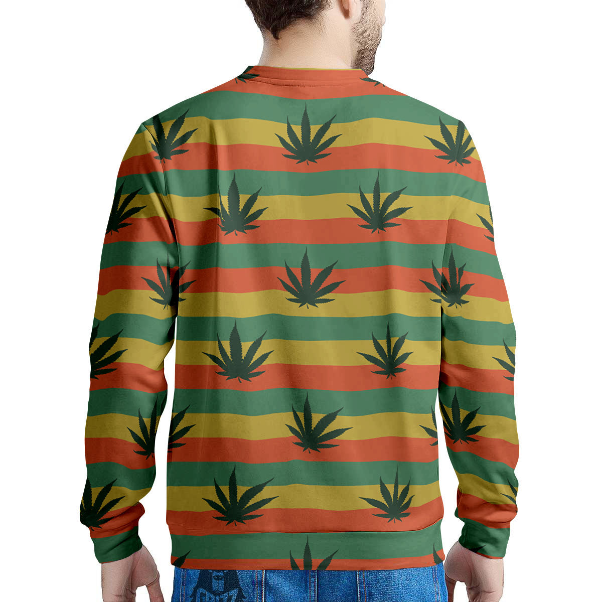 Striped Rasta Print Pattern Men's Sweatshirt-grizzshop