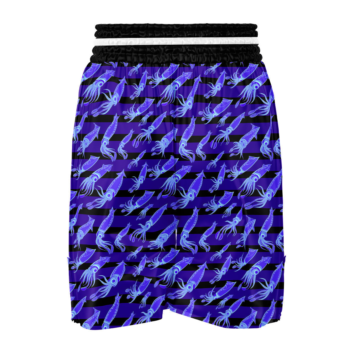 Striped Squid Print Pattern Boxing Shorts-grizzshop
