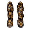 Striped Sunflower Print Pattern Muay Thai Shin Guards-grizzshop