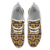 Striped Sunflower Print Pattern White Athletic Shoes-grizzshop