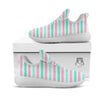 Striped Teal And Pink Print Pattern White Athletic Shoes-grizzshop