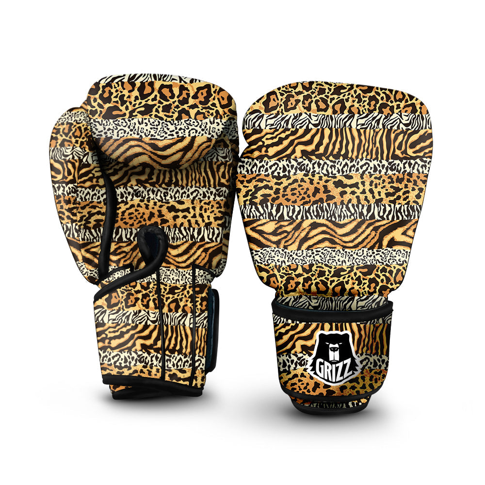 Striped Tiger Skins Print Pattern Boxing Gloves-grizzshop