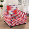 Striped USA Patriotic Print Pattern Armchair Slipcover-grizzshop