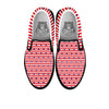 Striped USA Patriotic Print Pattern Black Slip On Shoes-grizzshop