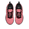 Striped USA Patriotic Print Pattern Black Sneaker-grizzshop