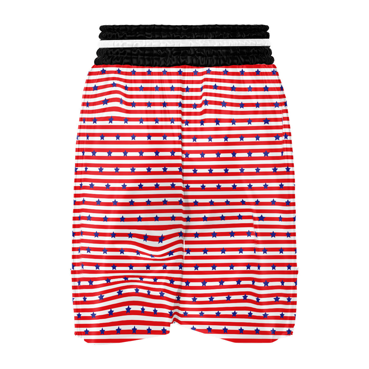 Striped USA Patriotic Print Pattern Boxing Shorts-grizzshop