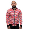 Striped USA Patriotic Print Pattern Men's Bomber Jacket-grizzshop