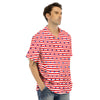 Striped USA Patriotic Print Pattern Men's Hawaiian Shirt-grizzshop