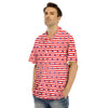 Striped USA Patriotic Print Pattern Men's Hawaiian Shirt-grizzshop