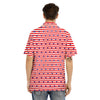 Striped USA Patriotic Print Pattern Men's Hawaiian Shirt-grizzshop