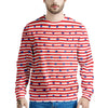 Striped USA Patriotic Print Pattern Men's Sweatshirt-grizzshop