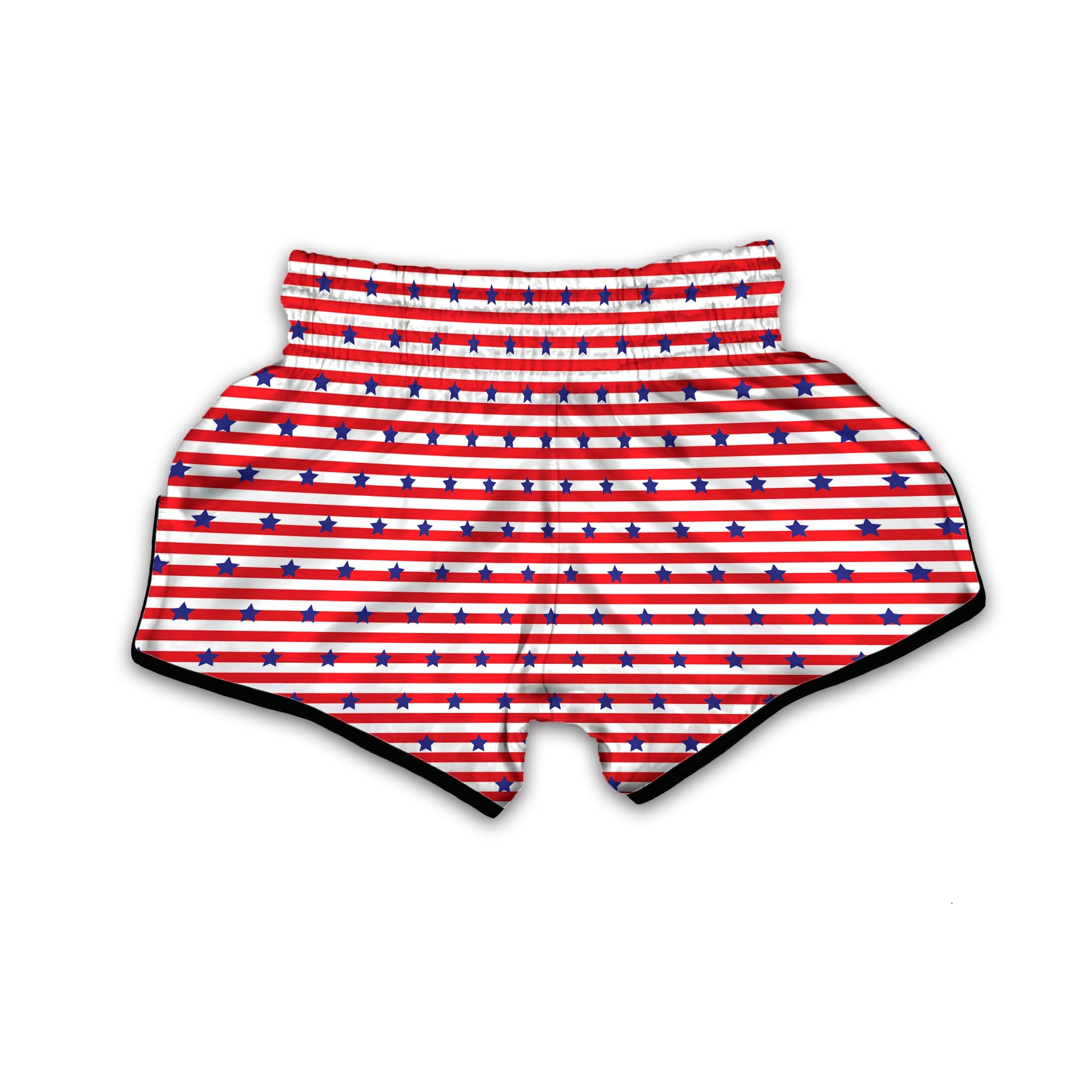 Striped USA Patriotic Print Pattern Muay Thai Boxing Shorts-grizzshop