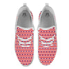 Striped USA Patriotic Print Pattern White Athletic Shoes-grizzshop