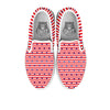 Striped USA Patriotic Print Pattern White Slip On Shoes-grizzshop