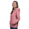 Striped USA Patriotic Print Pattern Women's Hoodie-grizzshop