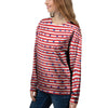 Striped USA Patriotic Print Pattern Women's Sweatshirt-grizzshop