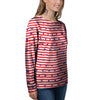 Striped USA Patriotic Print Pattern Women's Sweatshirt-grizzshop