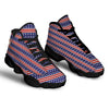 Striped USA Print Pattern Black Basketball Shoes-grizzshop