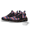 Striped USA Print Pattern Black Gym Shoes-grizzshop