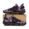 Striped USA Print Pattern Black Gym Shoes-grizzshop