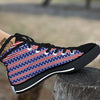 Striped USA Print Pattern Black High Top Shoes-grizzshop