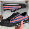 Striped USA Print Pattern Black Low Top Shoes-grizzshop