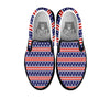 Striped USA Print Pattern Black Slip On Shoes-grizzshop