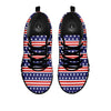 Striped USA Print Pattern Black Sneaker-grizzshop