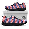 Striped USA Print Pattern Black Sneaker-grizzshop