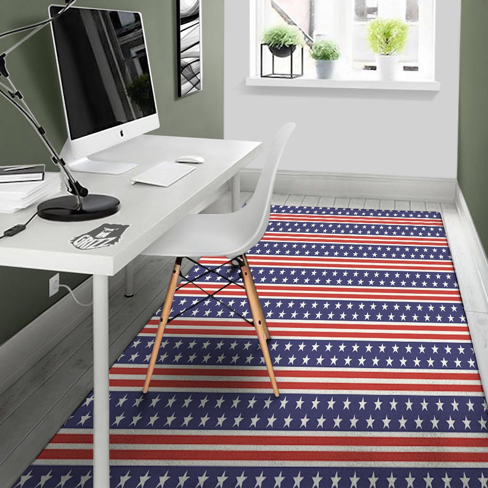 Striped USA Print Pattern Floor Mat-grizzshop