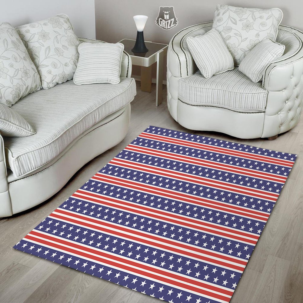 Striped USA Print Pattern Floor Mat-grizzshop