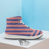 Striped USA Print Pattern High Top Sneakers-grizzshop