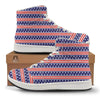 Striped USA Print Pattern High Top Sneakers-grizzshop