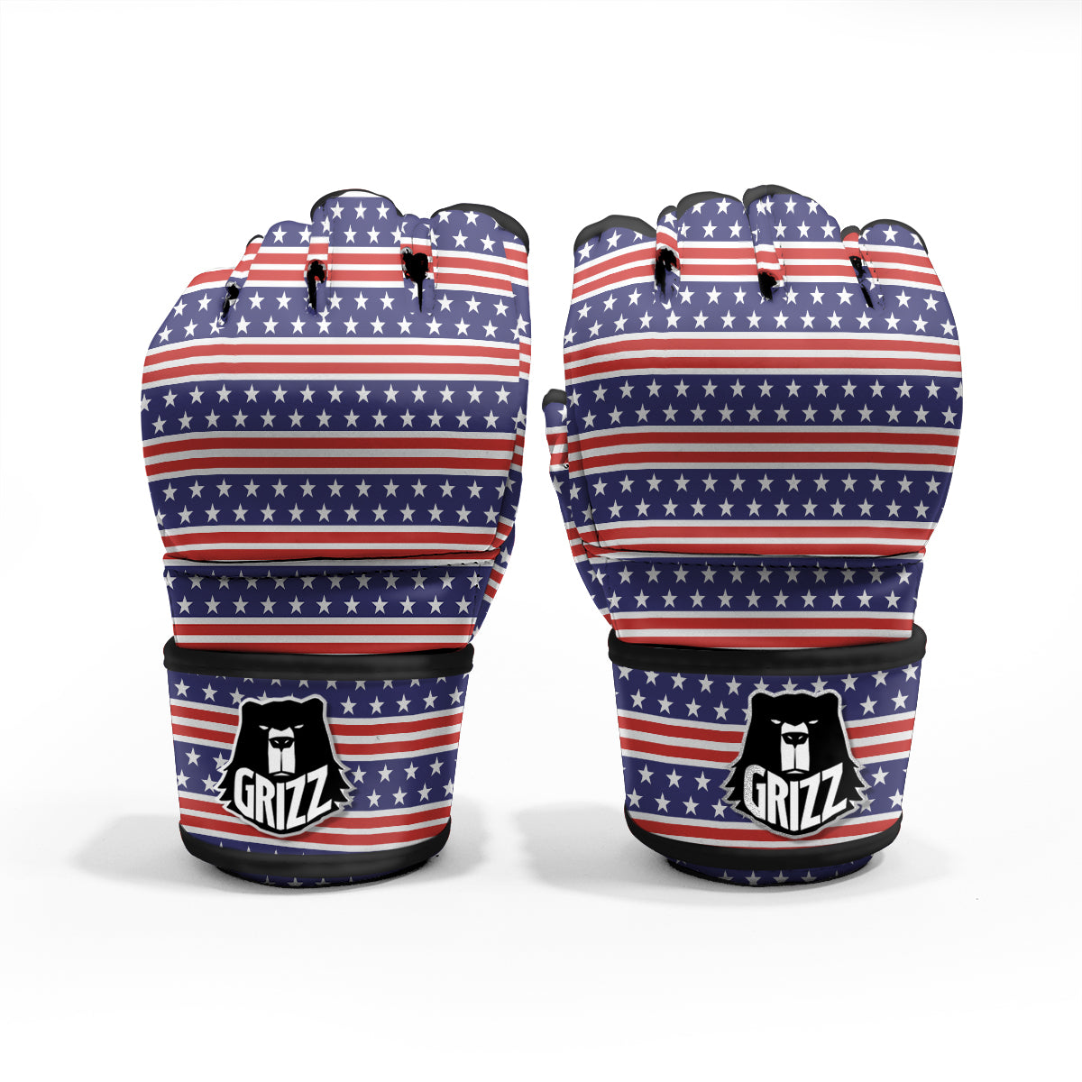 Striped USA Print Pattern MMA Gloves-grizzshop