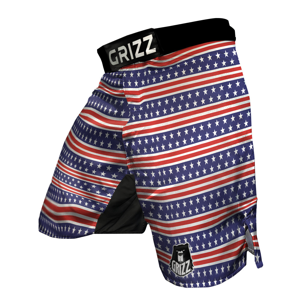 Striped USA Print Pattern MMA Shorts-grizzshop