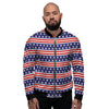 Striped USA Print Pattern Men's Bomber Jacket-grizzshop