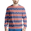 Striped USA Print Pattern Men's Sweatshirt-grizzshop