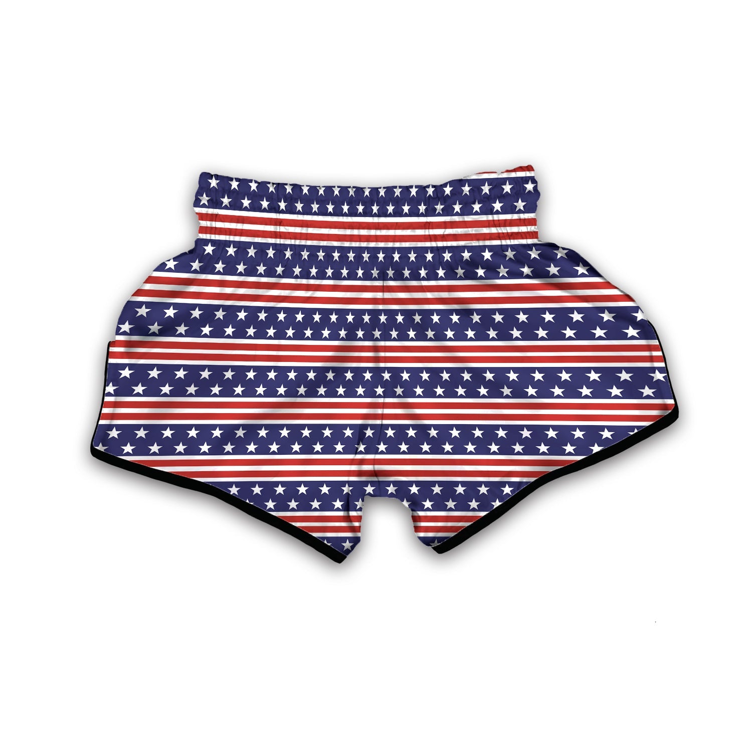 Striped USA Print Pattern Muay Thai Boxing Shorts-grizzshop