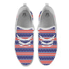 Striped USA Print Pattern White Athletic Shoes-grizzshop