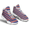 Striped USA Print Pattern White Basketball Shoes-grizzshop