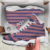 Striped USA Print Pattern White Basketball Shoes-grizzshop