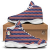 Striped USA Print Pattern White Basketball Shoes-grizzshop