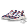 Striped USA Print Pattern White Gym Shoes-grizzshop