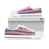 Striped USA Print Pattern White Low Top Shoes-grizzshop