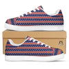 Striped USA Print Pattern White Low Top Sneakers-grizzshop