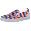 Striped USA Print Pattern White Slip On Shoes-grizzshop