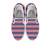 Striped USA Print Pattern White Slip On Shoes-grizzshop