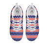 Striped USA Print Pattern White Sneaker-grizzshop